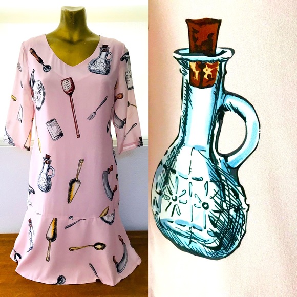 DAILY DEAL! Fabulous ITALIAN Designer STYLE Novelty Sicilian Kitchen Print DRESS - Picture 1 of 16
